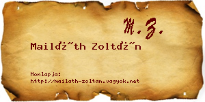 Mailáth Zoltán névjegykártya